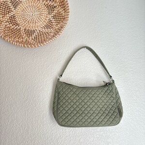 Vera Bradley Frannie Crescent Shoulder Bag Purse Climbing Ivy Green Cotton
